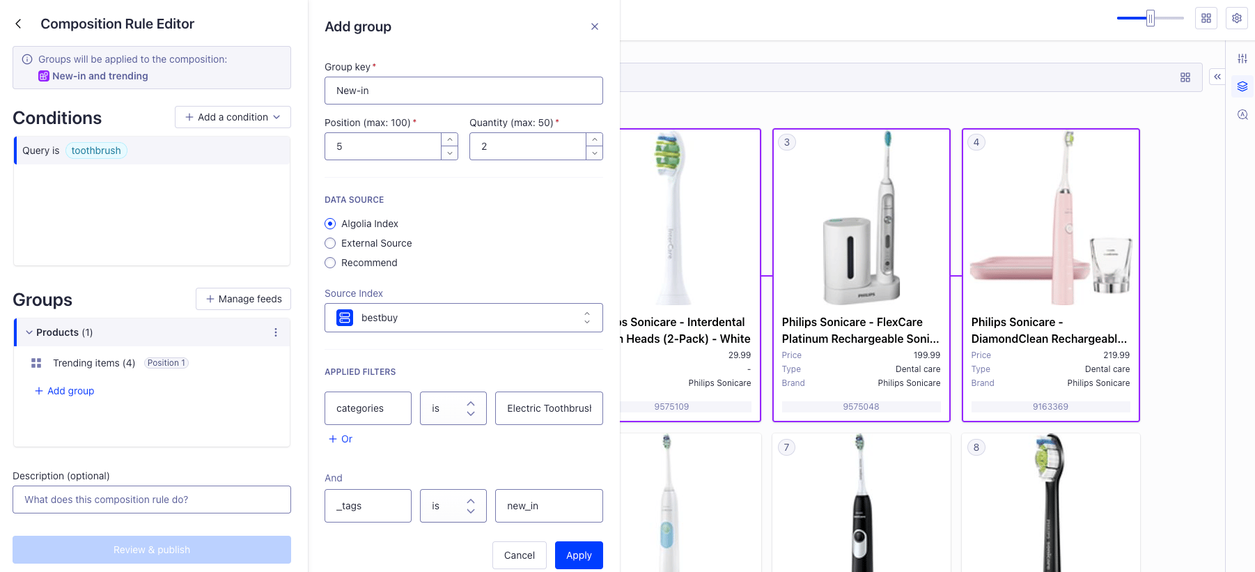 Merchandising Studio smart group creation