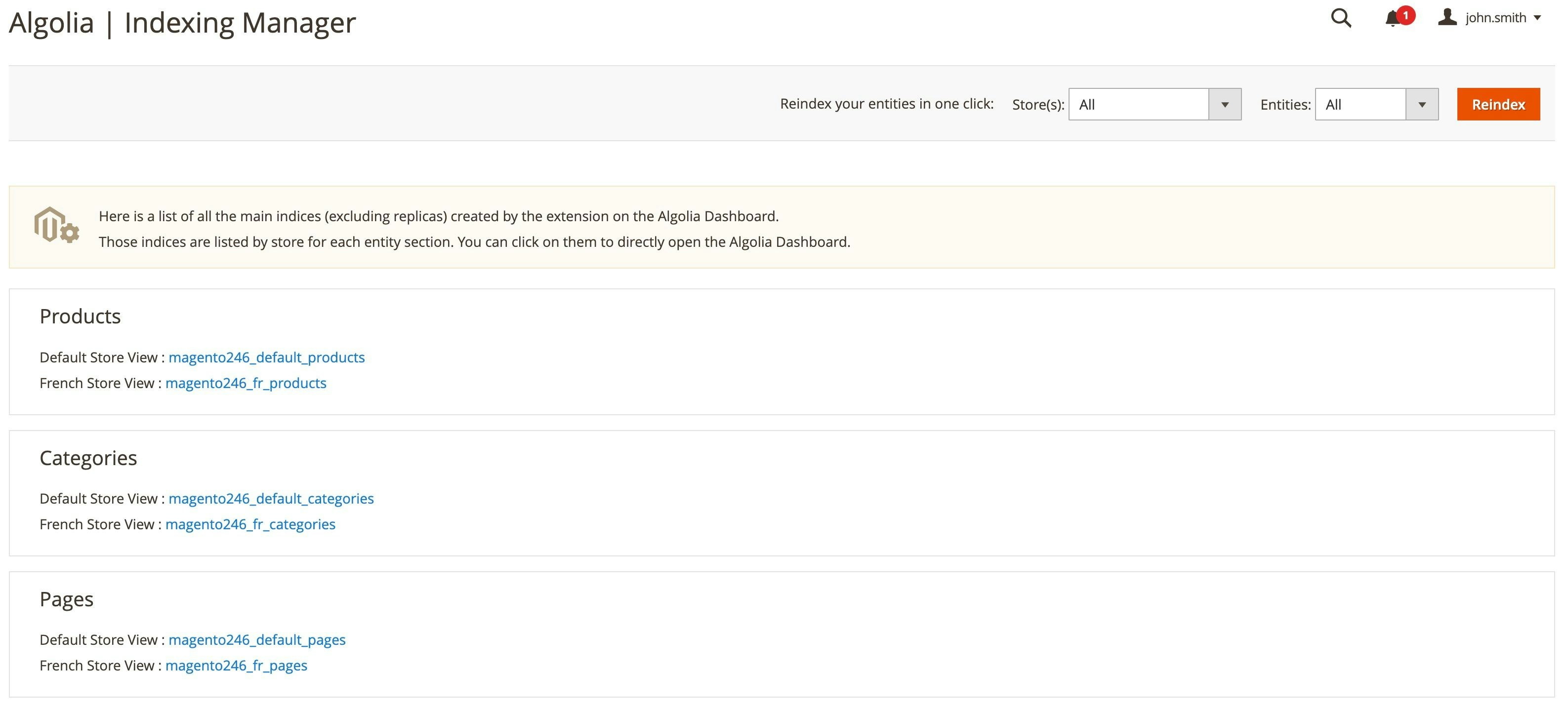 Indexing Manager (full reindexing)