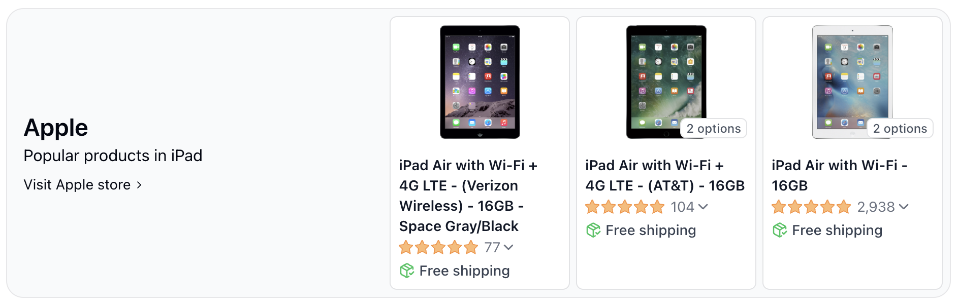 Storefront displaying inline segmentation for users who like Apple