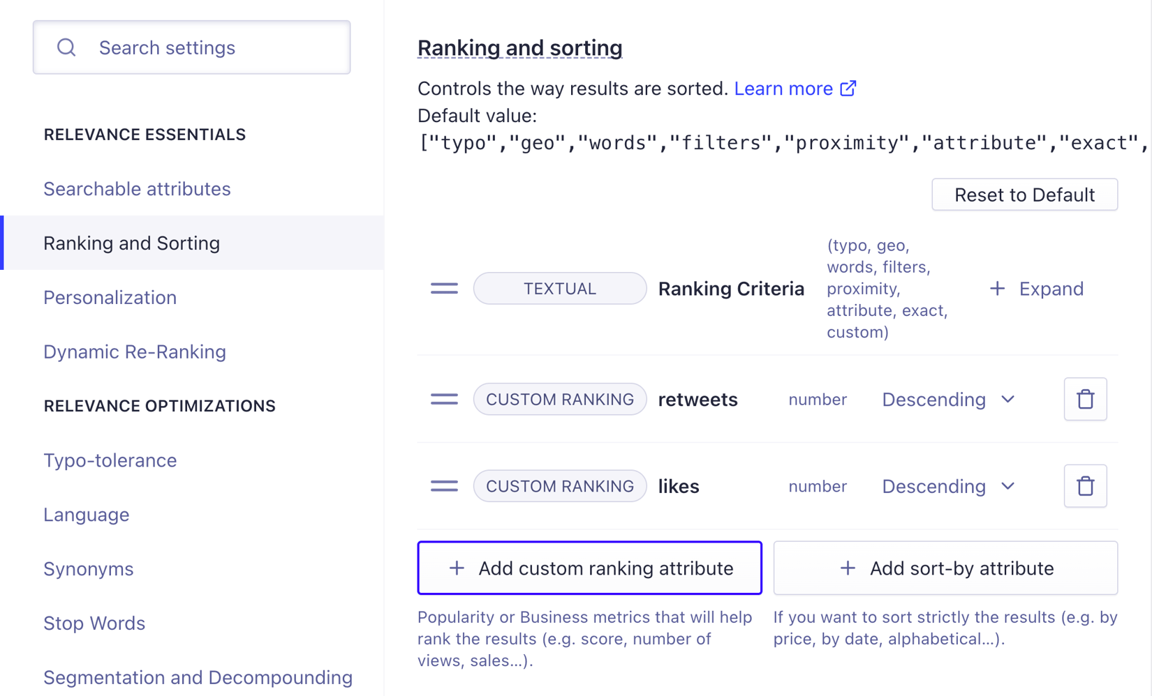 Custom Ranking Compition Create custom ranking attributes - Algolia