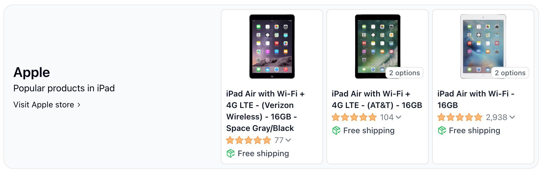Storefront displaying inline segmentation for users who like Apple
