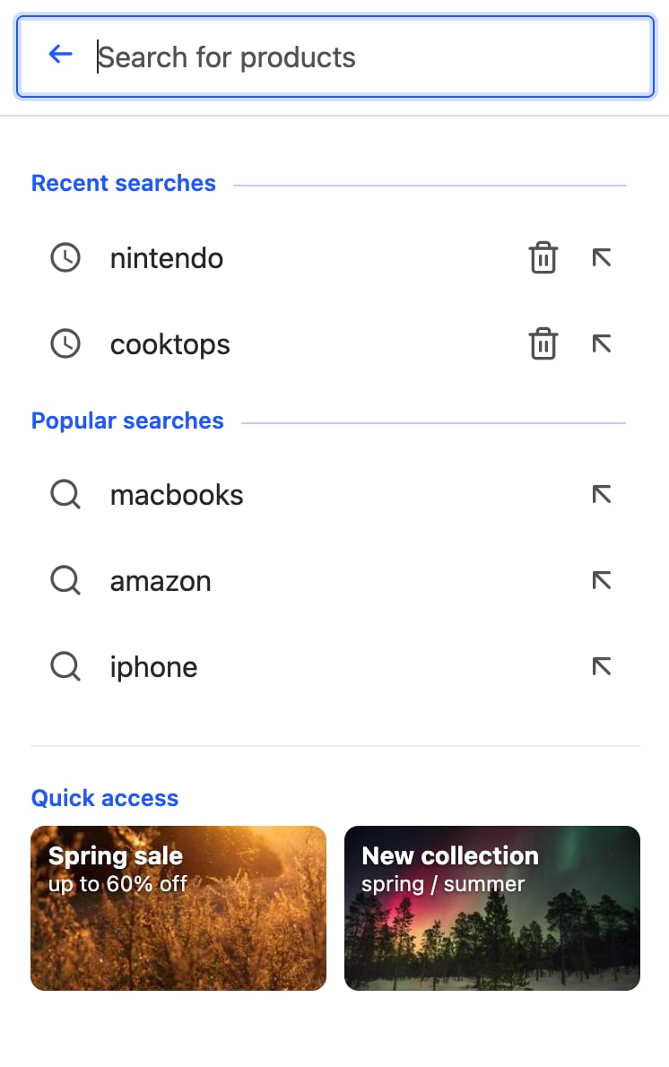 Federated autocomplete in detached mode on a narrow screen (mobile)