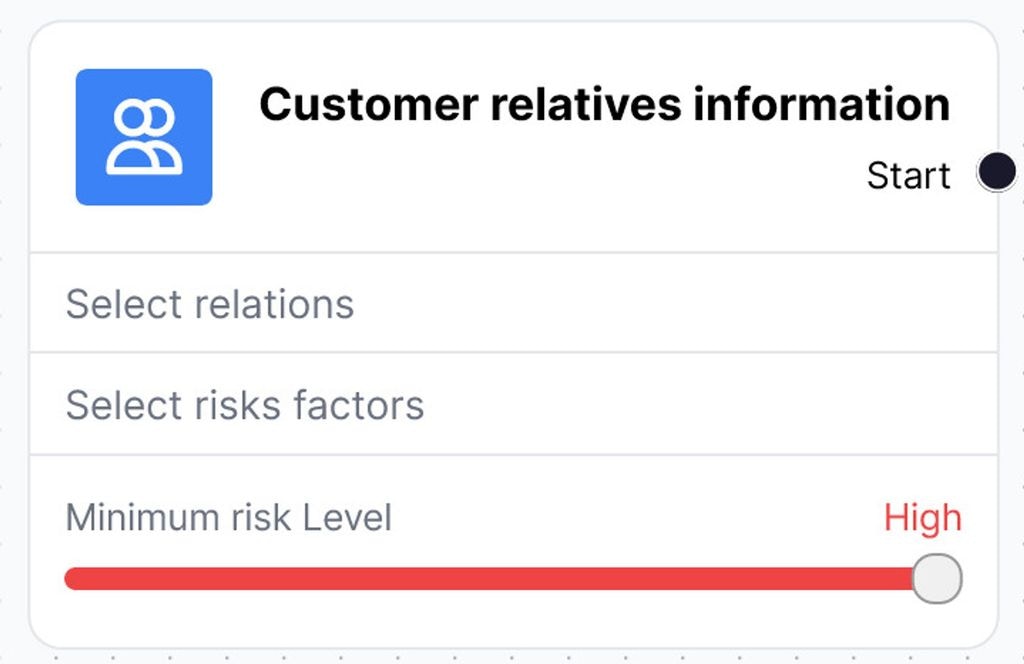 Start component: Customer relatives Component
