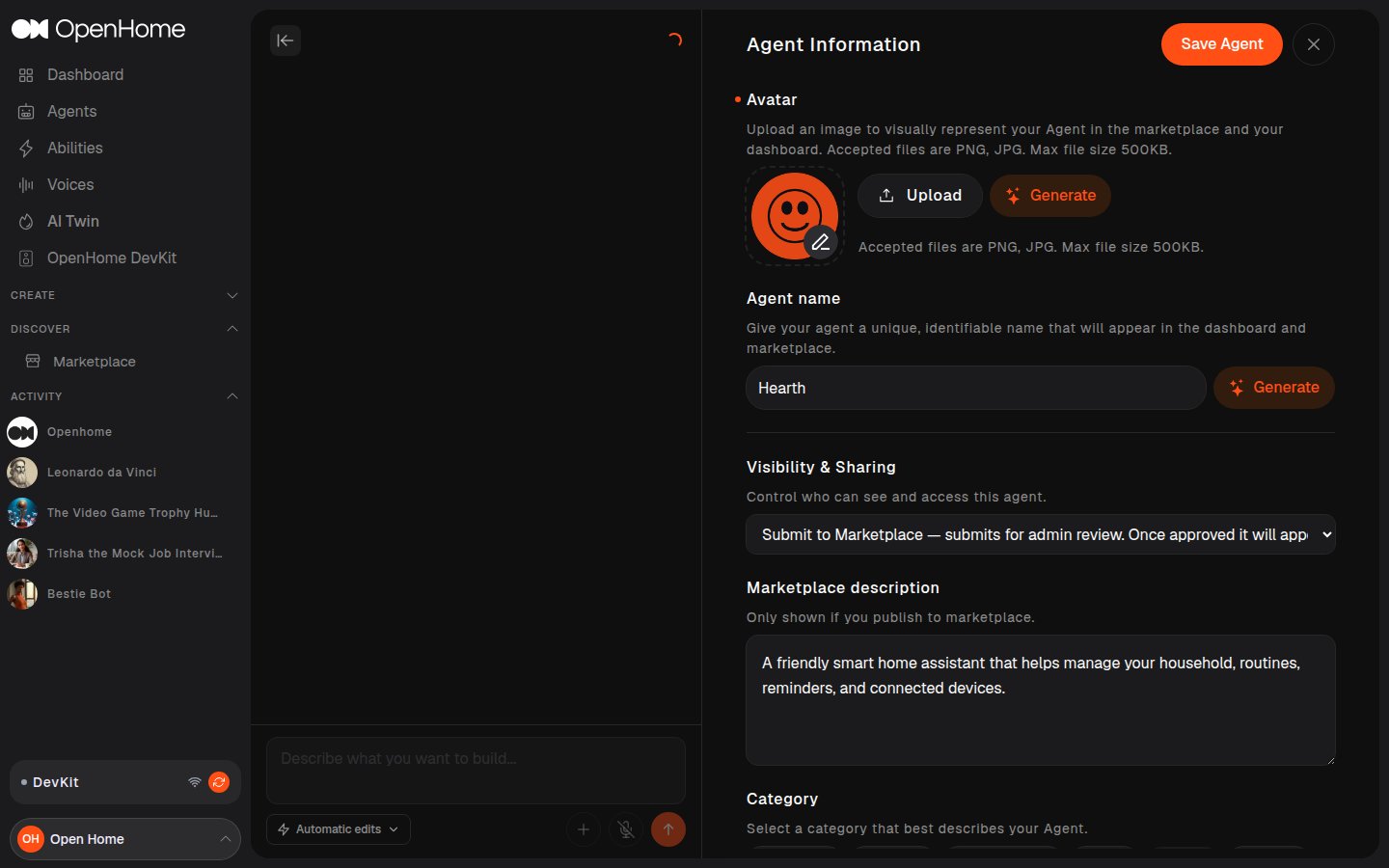 Agent Information section