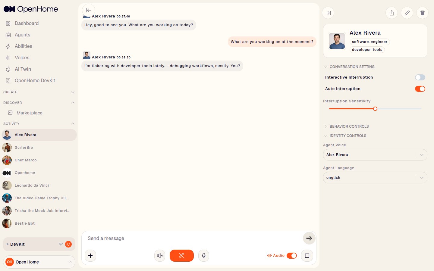A finished AI Twin answering a question in its conversation view