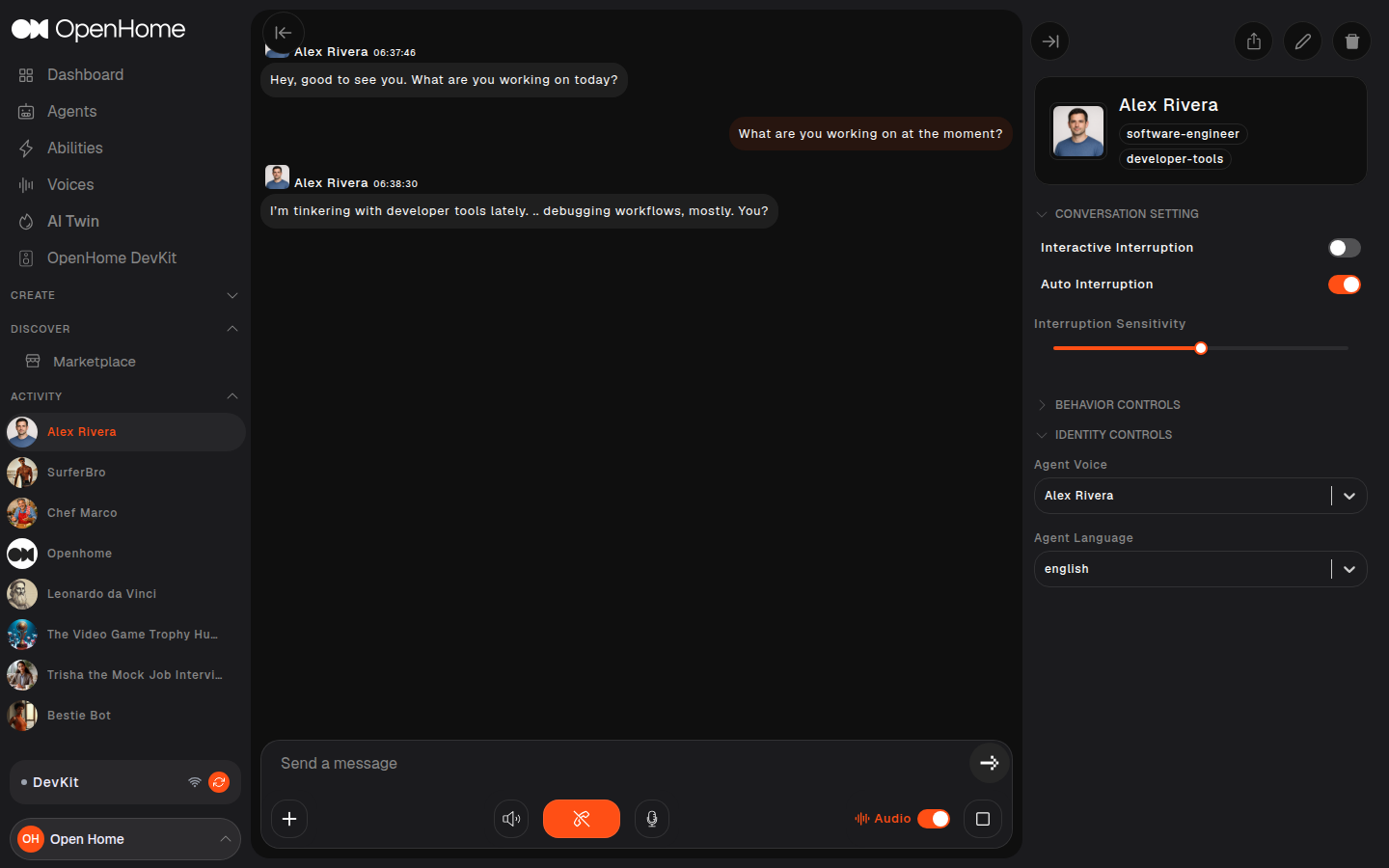 A finished AI Twin answering a question in its conversation view
