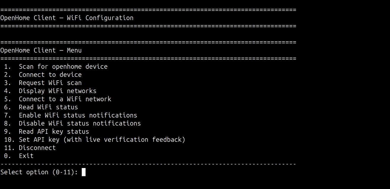 OpenHome Terminal Client