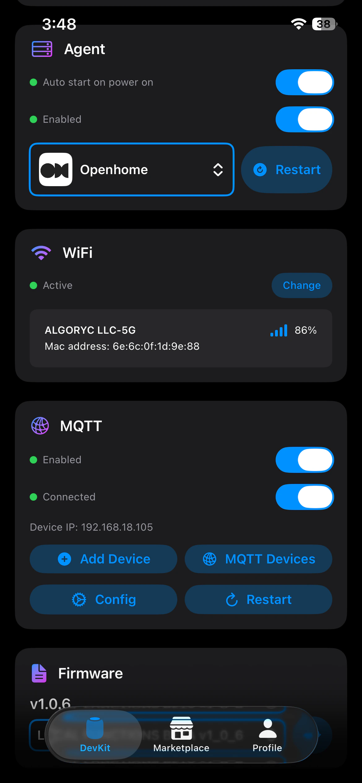Agent & Wi-Fi Section