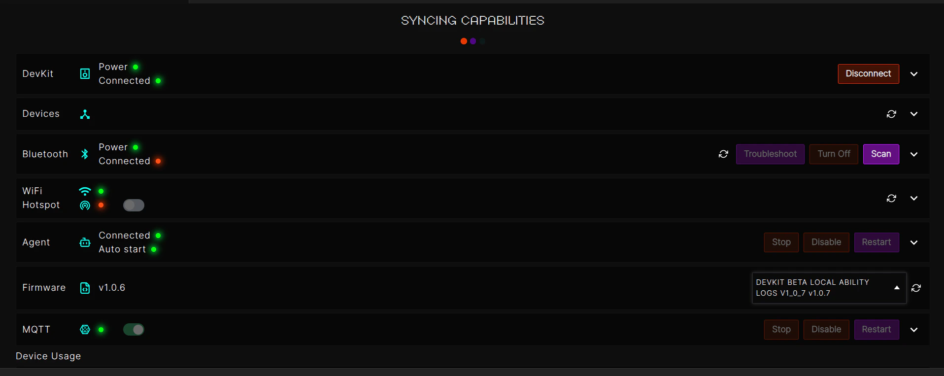 Sync capabilities on save