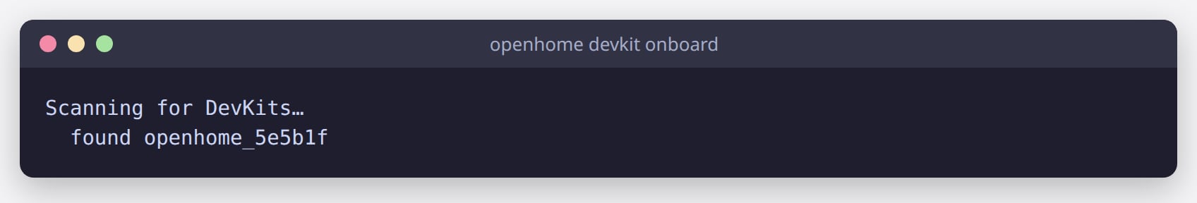 Terminal scanning for DevKits and finding one