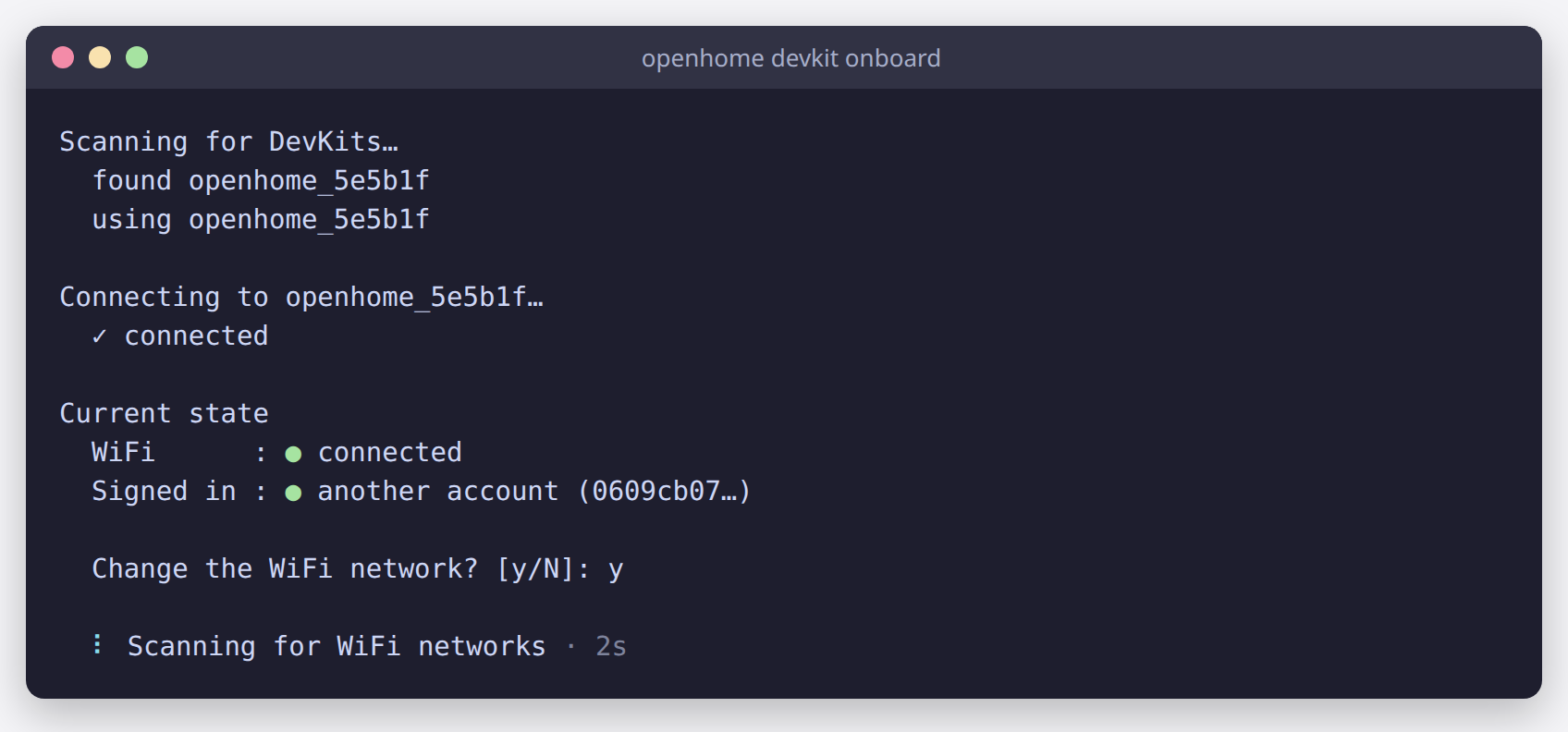 Terminal scanning for Wi-Fi networks