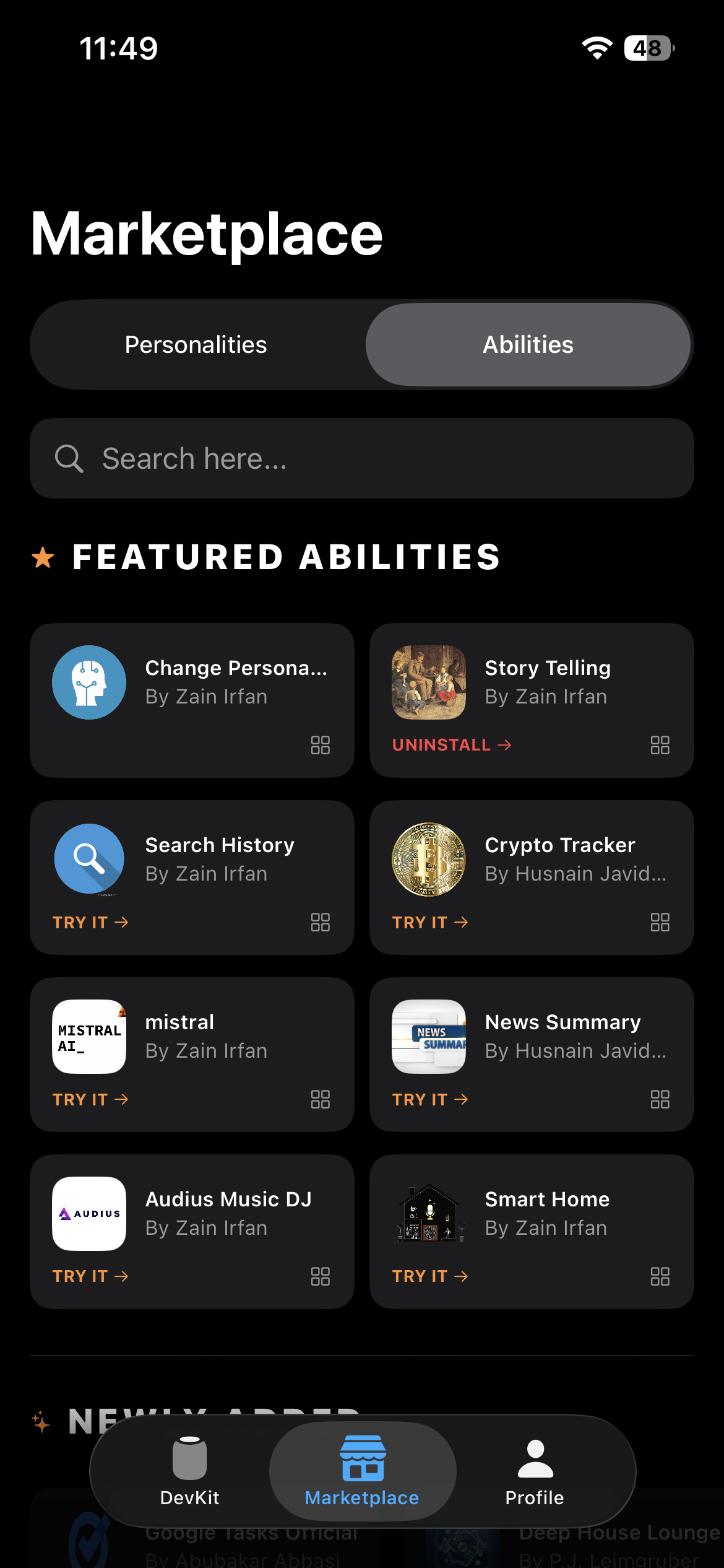 Marketplace Abilities