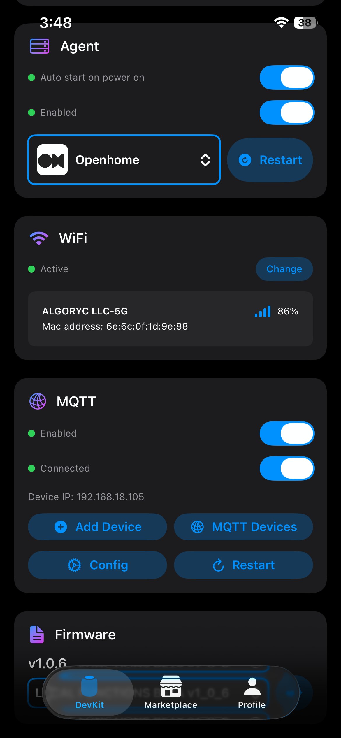 Agent & Wi-Fi Section
