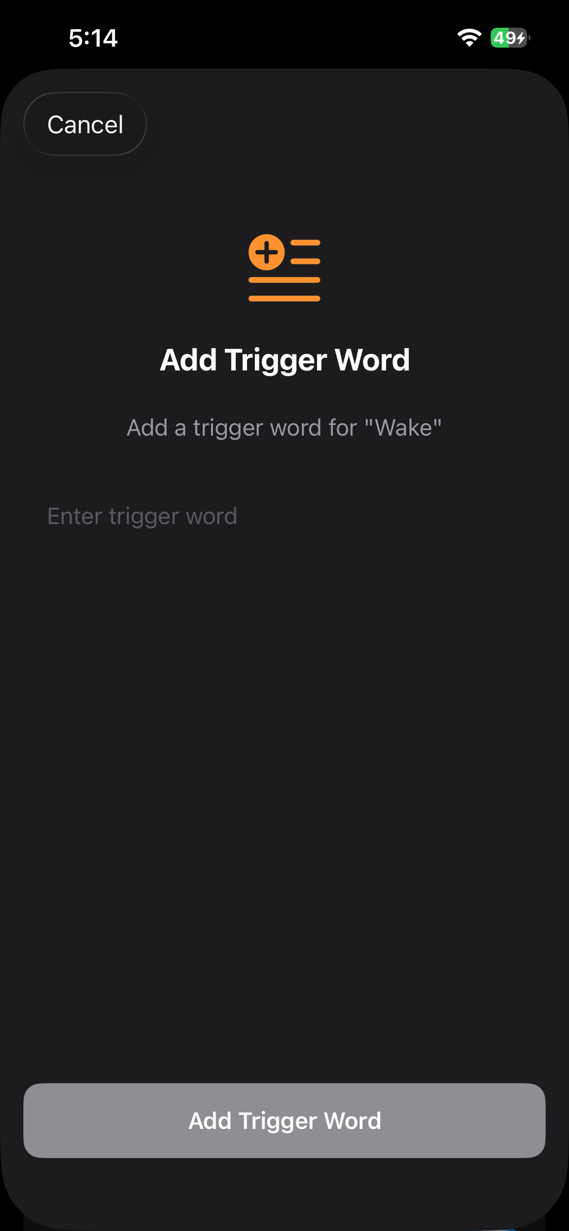 Add Trigger Word