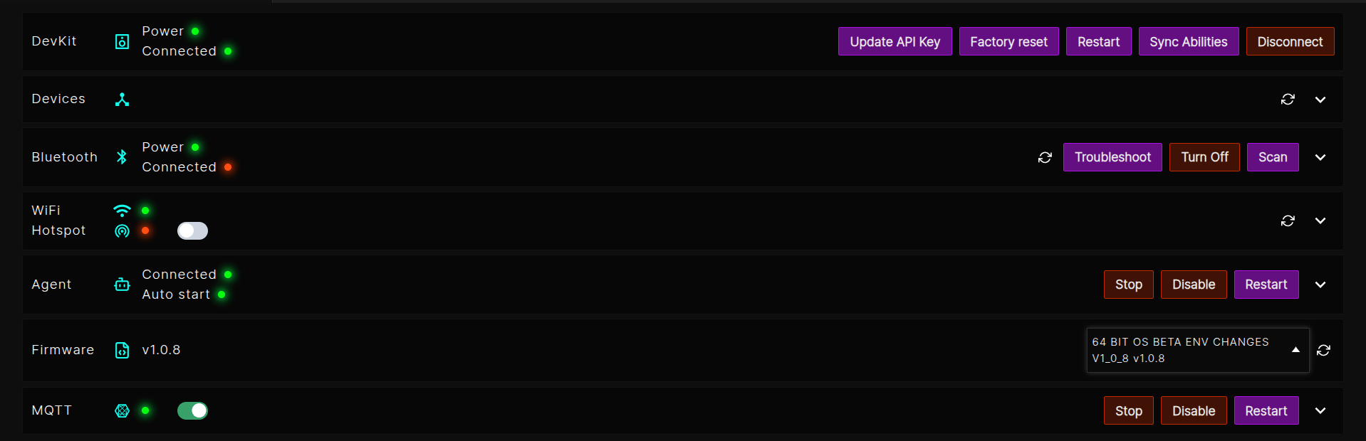 Advanced DevKit Controls and Sync Abilities button