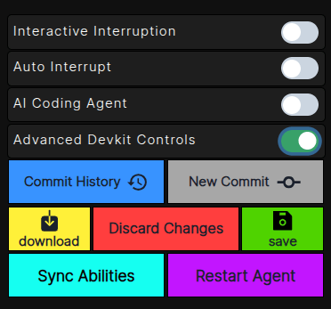 Advanced DevKit Controls button