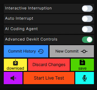 Advanced DevKit Controls button