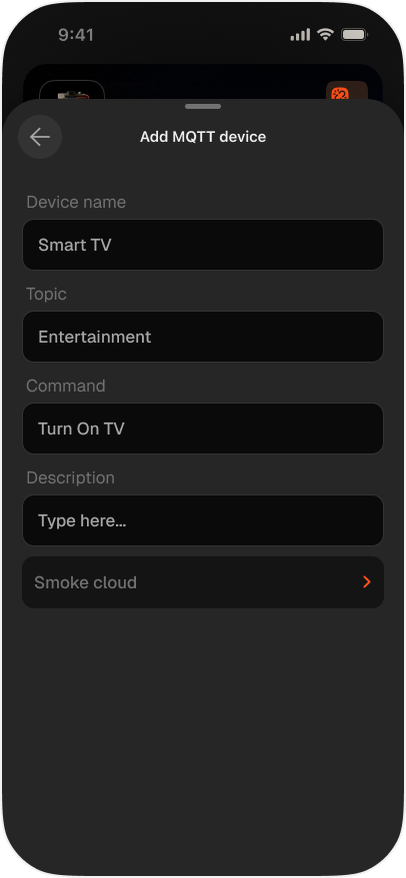 Add MQTT device form