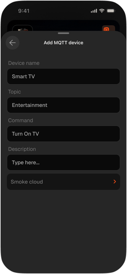 Add MQTT device form