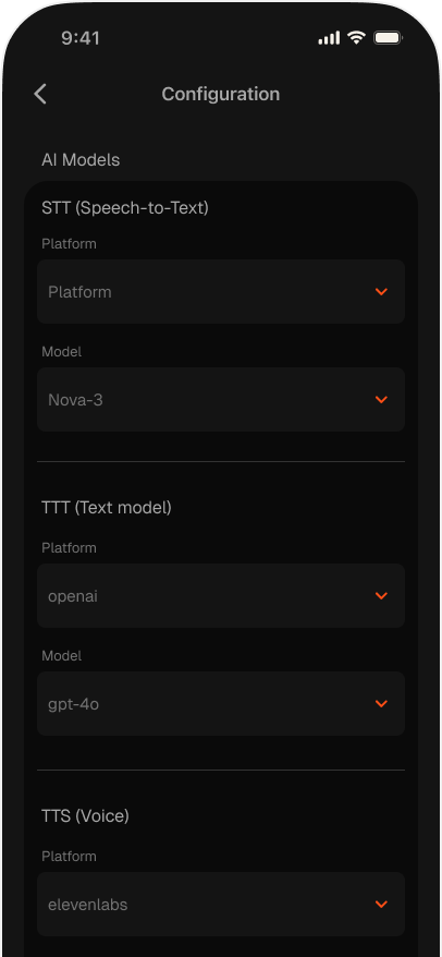 Configuration AI Models section