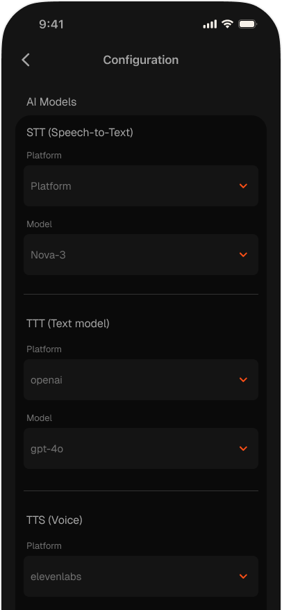 Configuration AI Models section