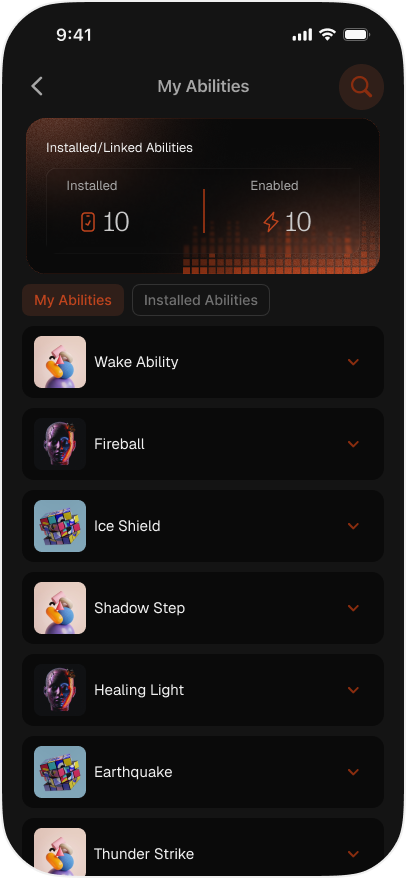 My Abilities with installed and enabled counts