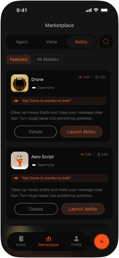Marketplace Ability section