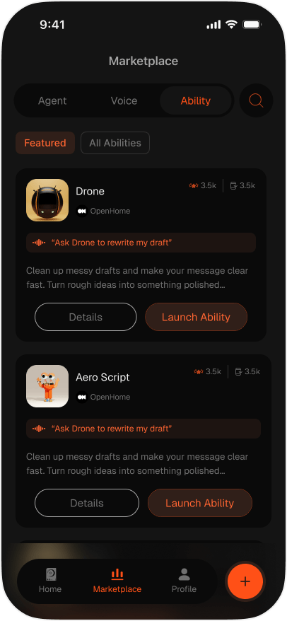 Marketplace Ability section