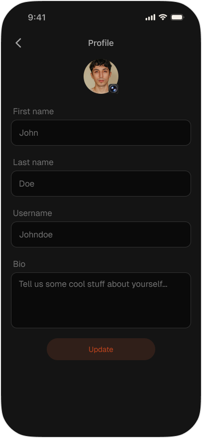 Editing profile details