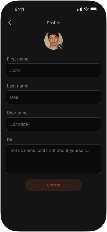 Editing profile details