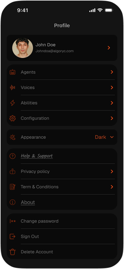 Profile tab