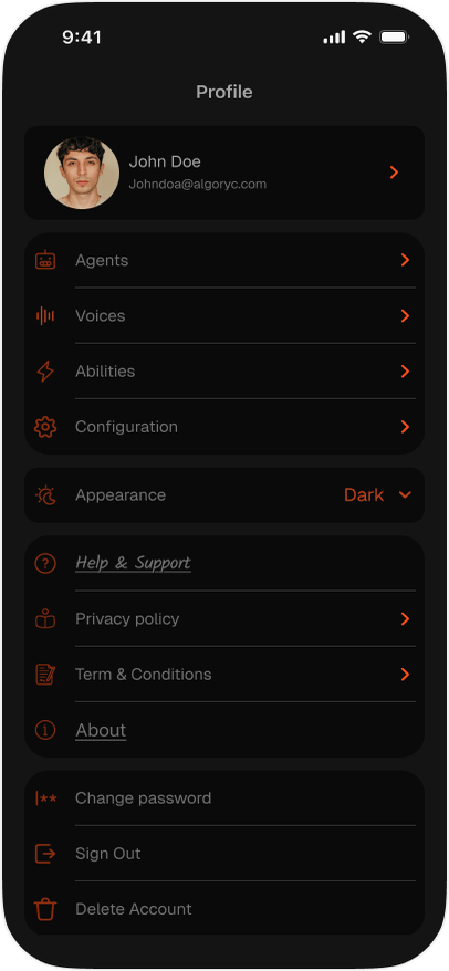 Profile tab