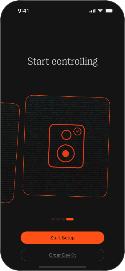 Intro step 4: Start controlling, with Start Setup and Order DevKit
