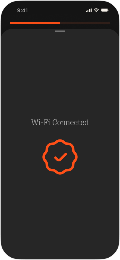 Wi-Fi Connected confirmation