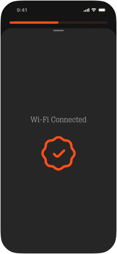 Wi-Fi Connected confirmation