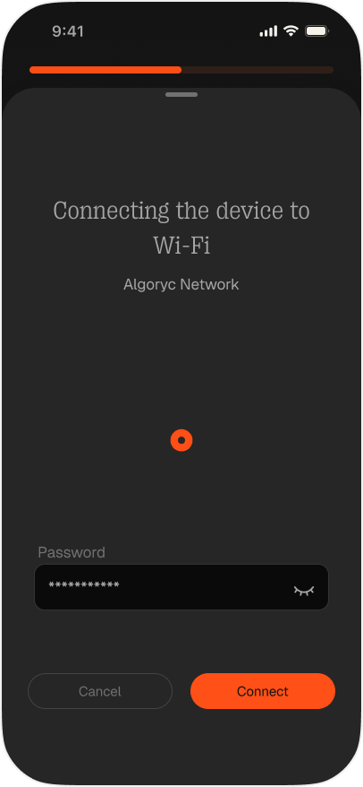 Entering the Wi-Fi password