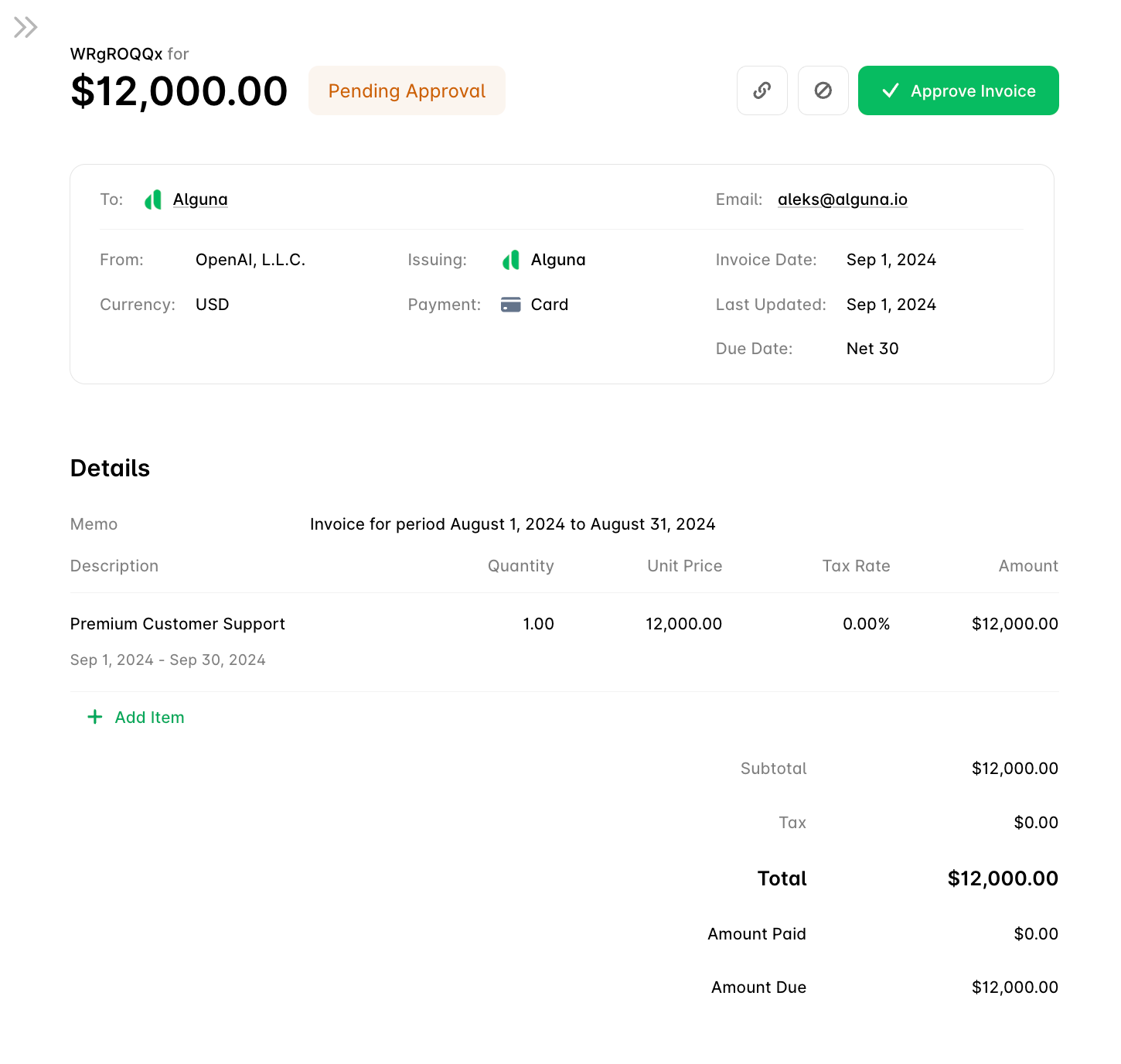 Recurring Invoices - Alguna Docs