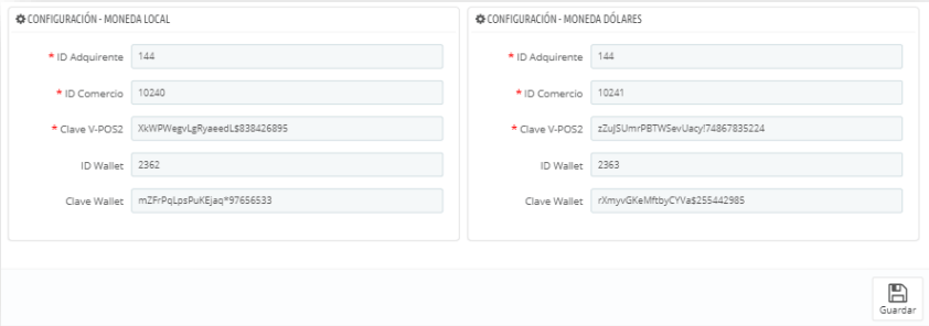 Currency settings blocks