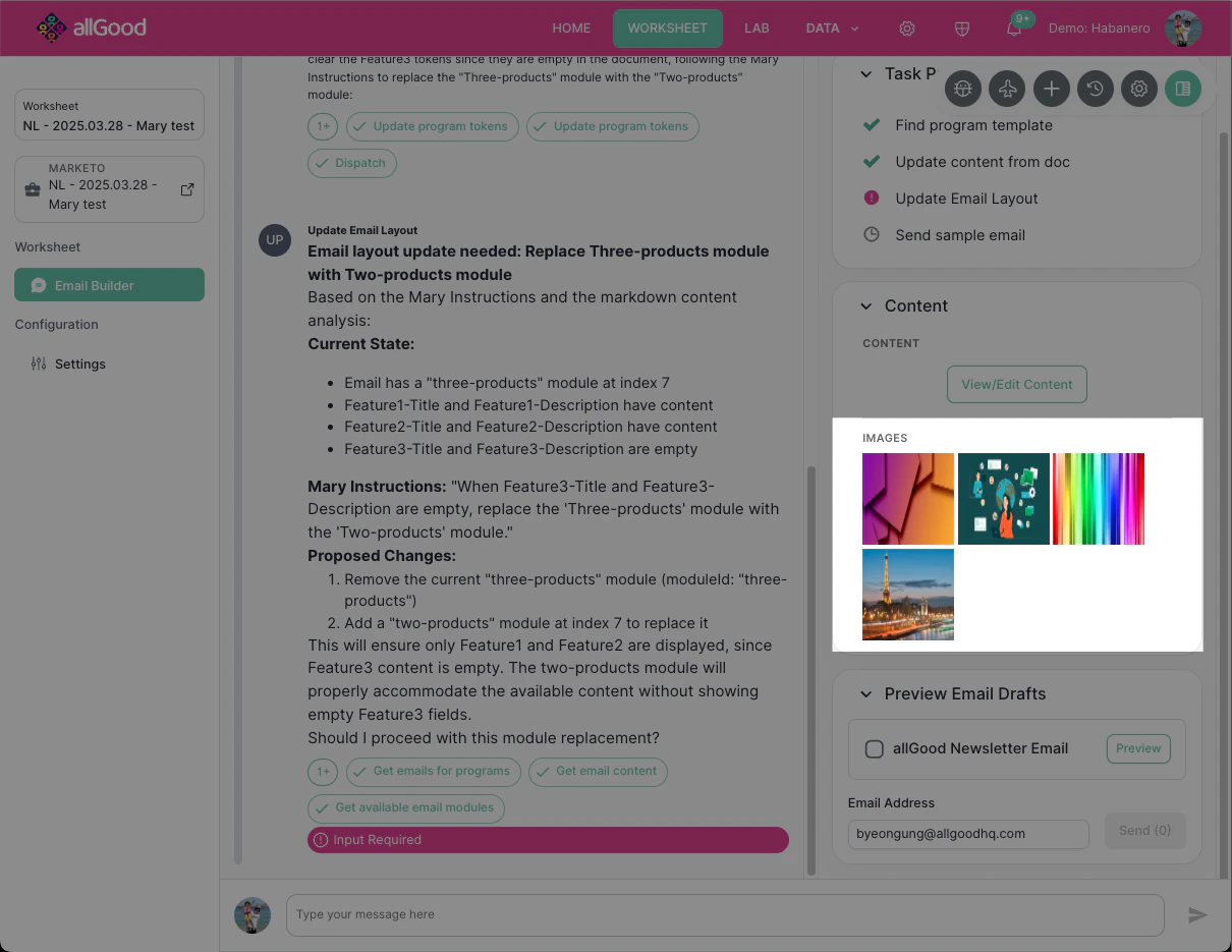 Content - Images section