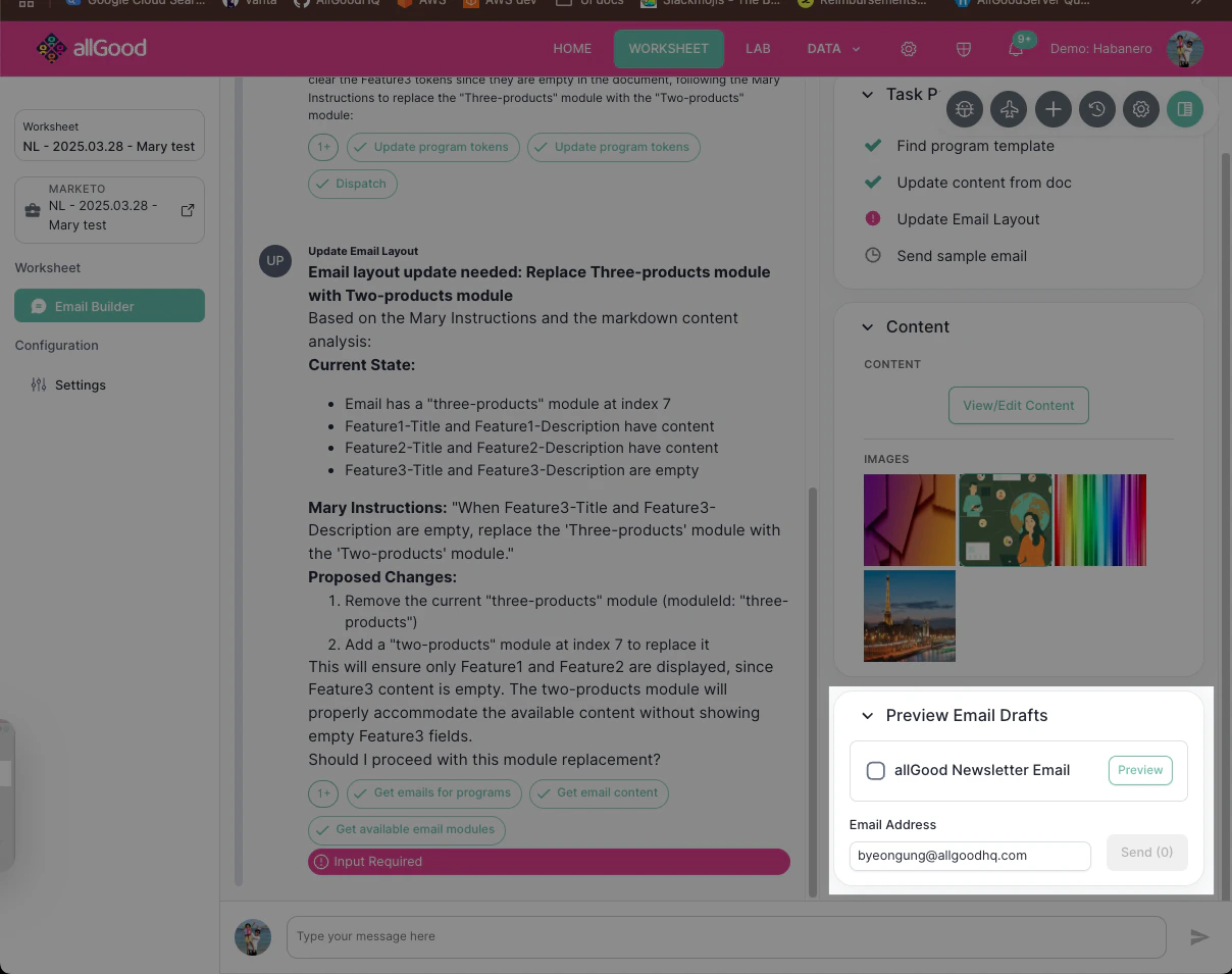Preview Email Drafts