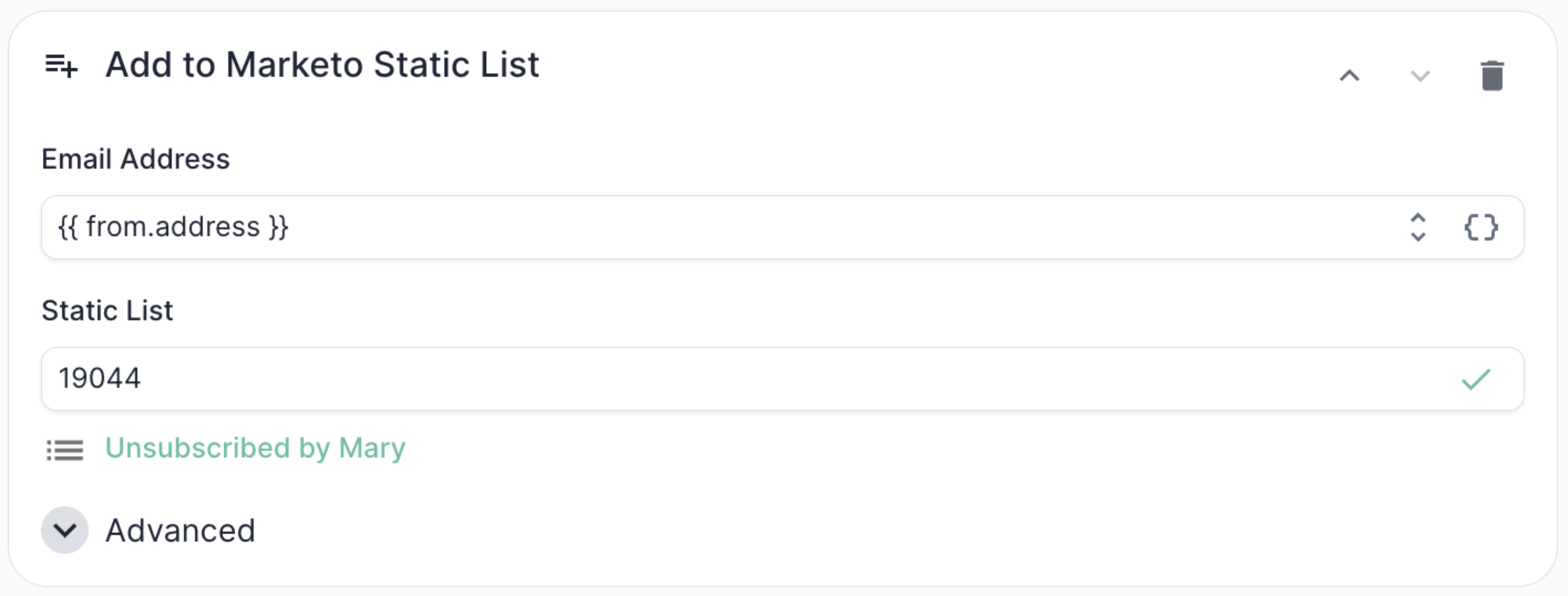 MKTO Static List