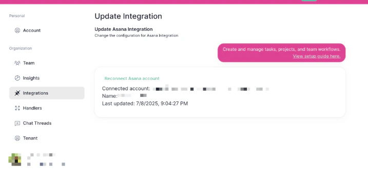 Asana OAuth authorization screen