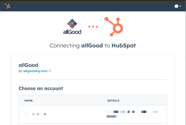 HubSpot login screen popup