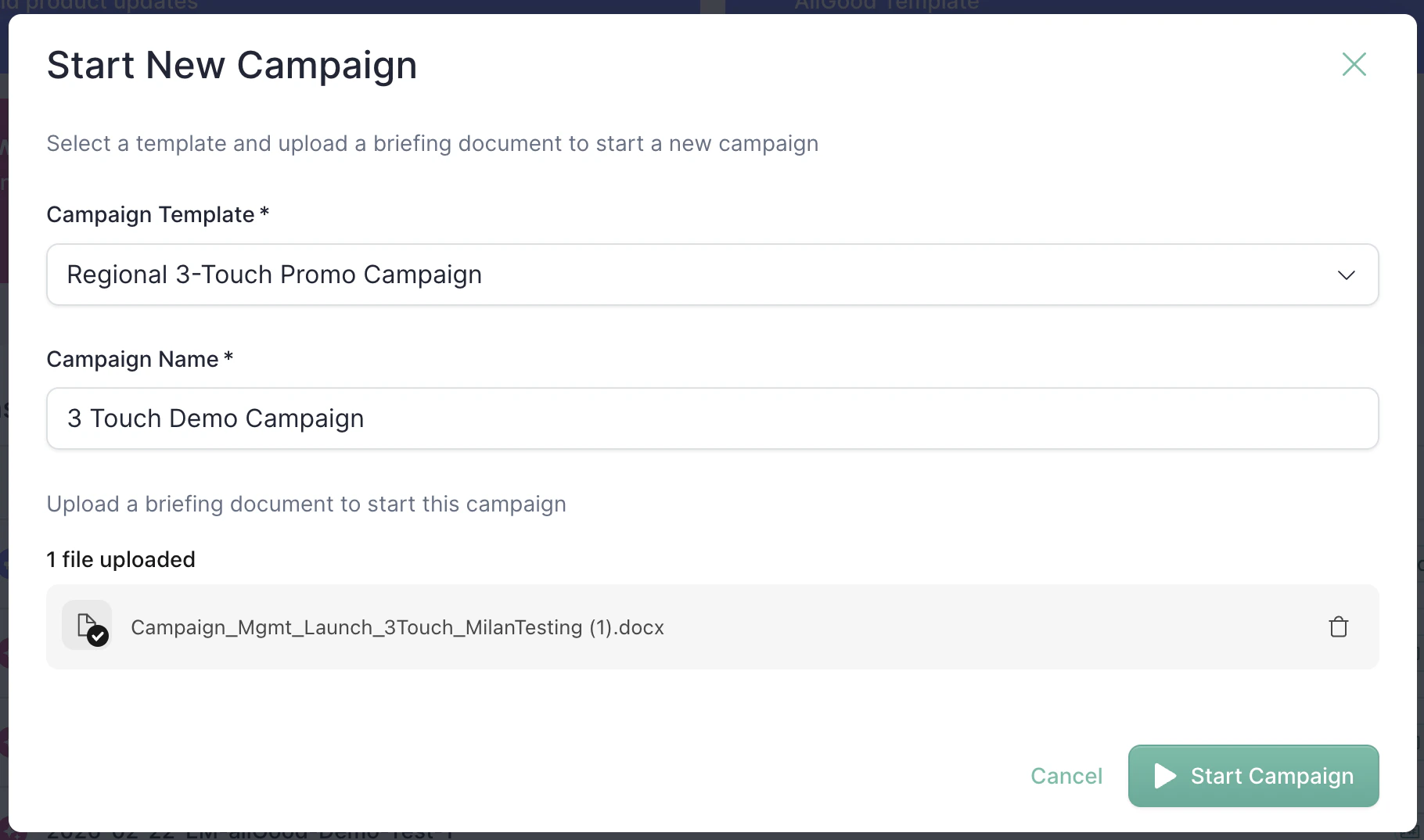 Step 3 Run The Campaign Once The Upload Is Complete!