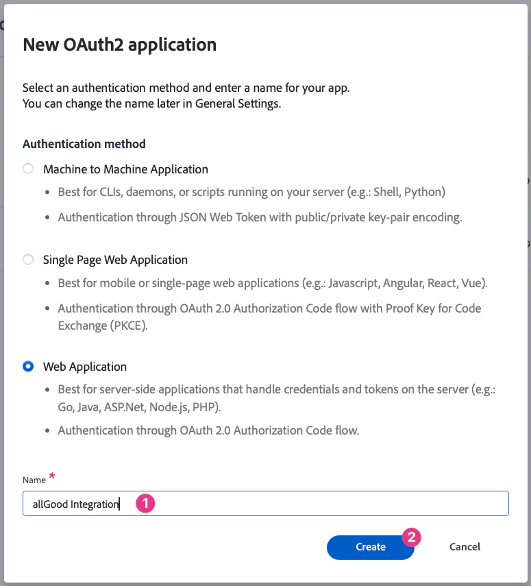 New OAuth2 application dialog with Single Page Web Application selected New OAuth2 application dialog with Single Page Web Application selected