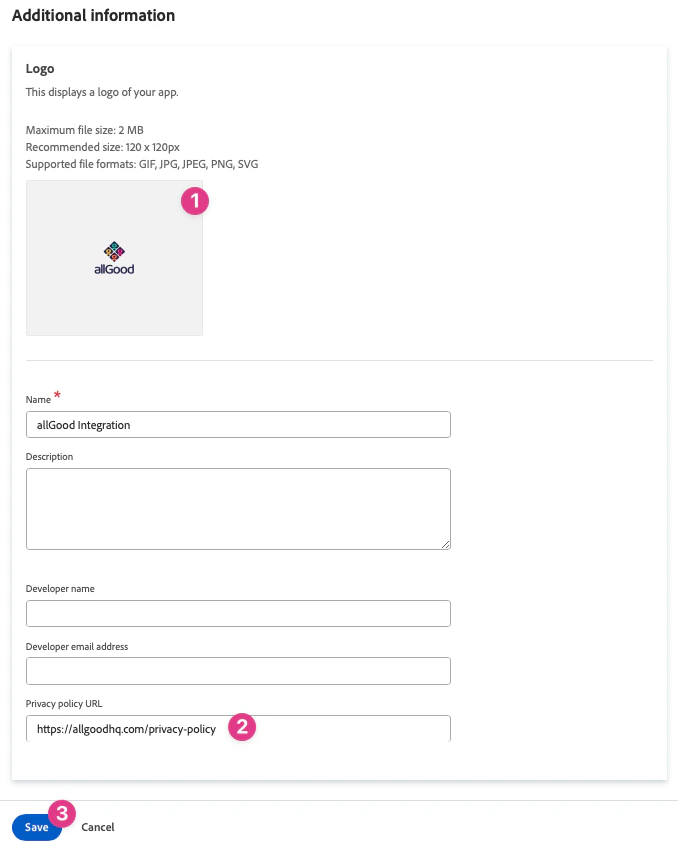 OAuth2 additional information page with allGood logo and privacy policy OAuth2 additional information page with allGood logo and privacy policy