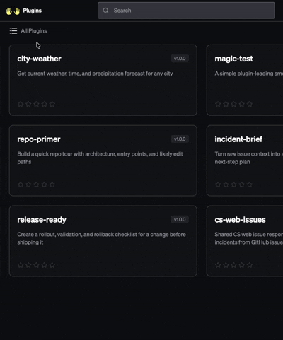 Plugin Marketplace demo