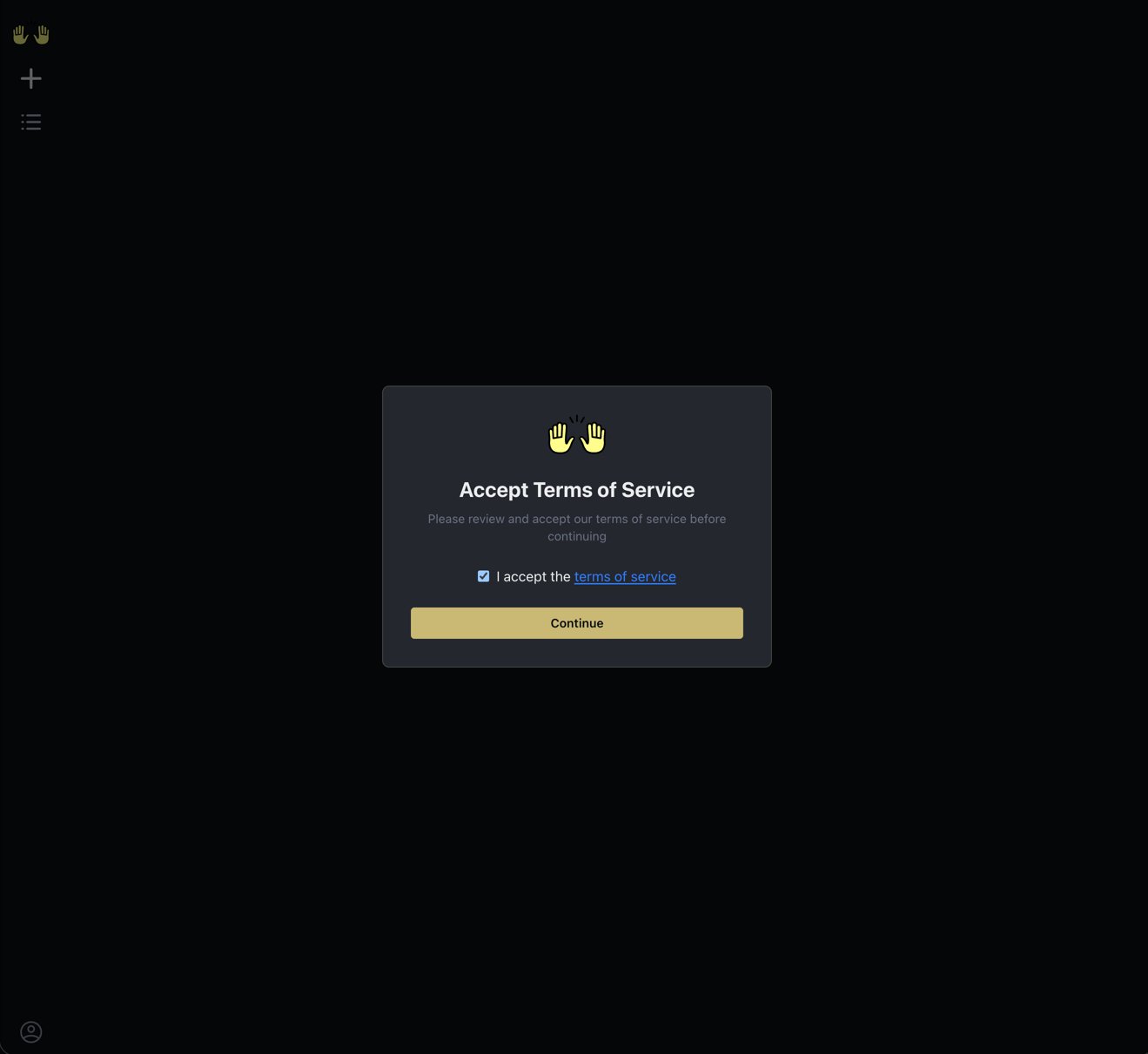 Accept Terms of Service