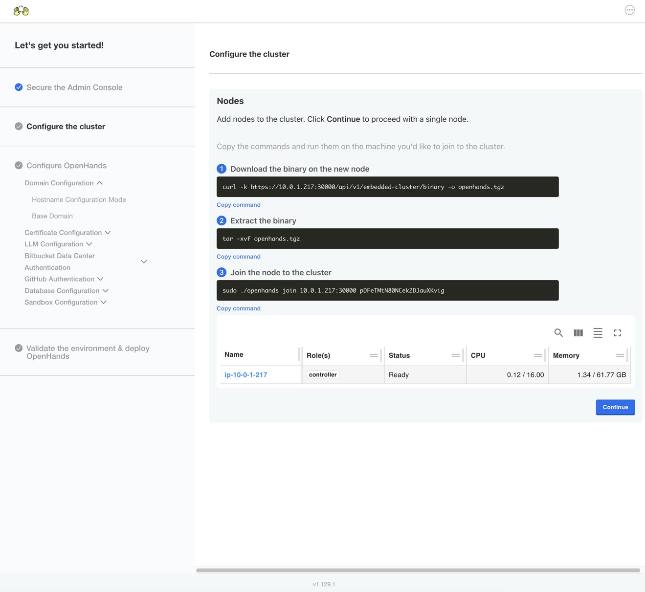 Configure cluster nodes