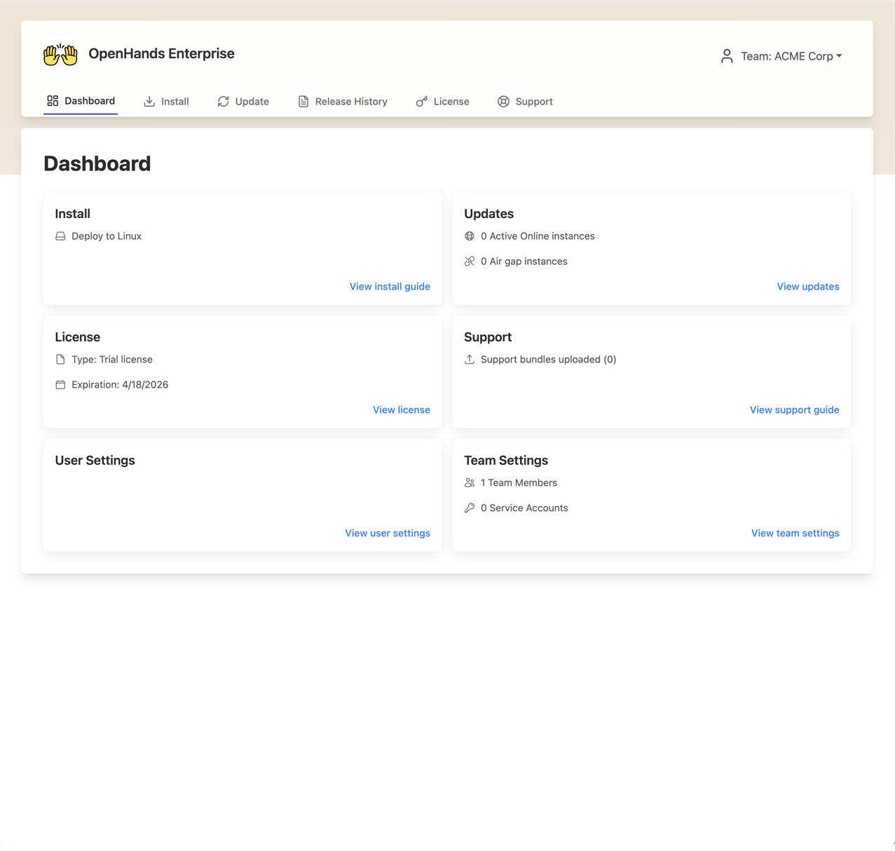 Installer Dashboard